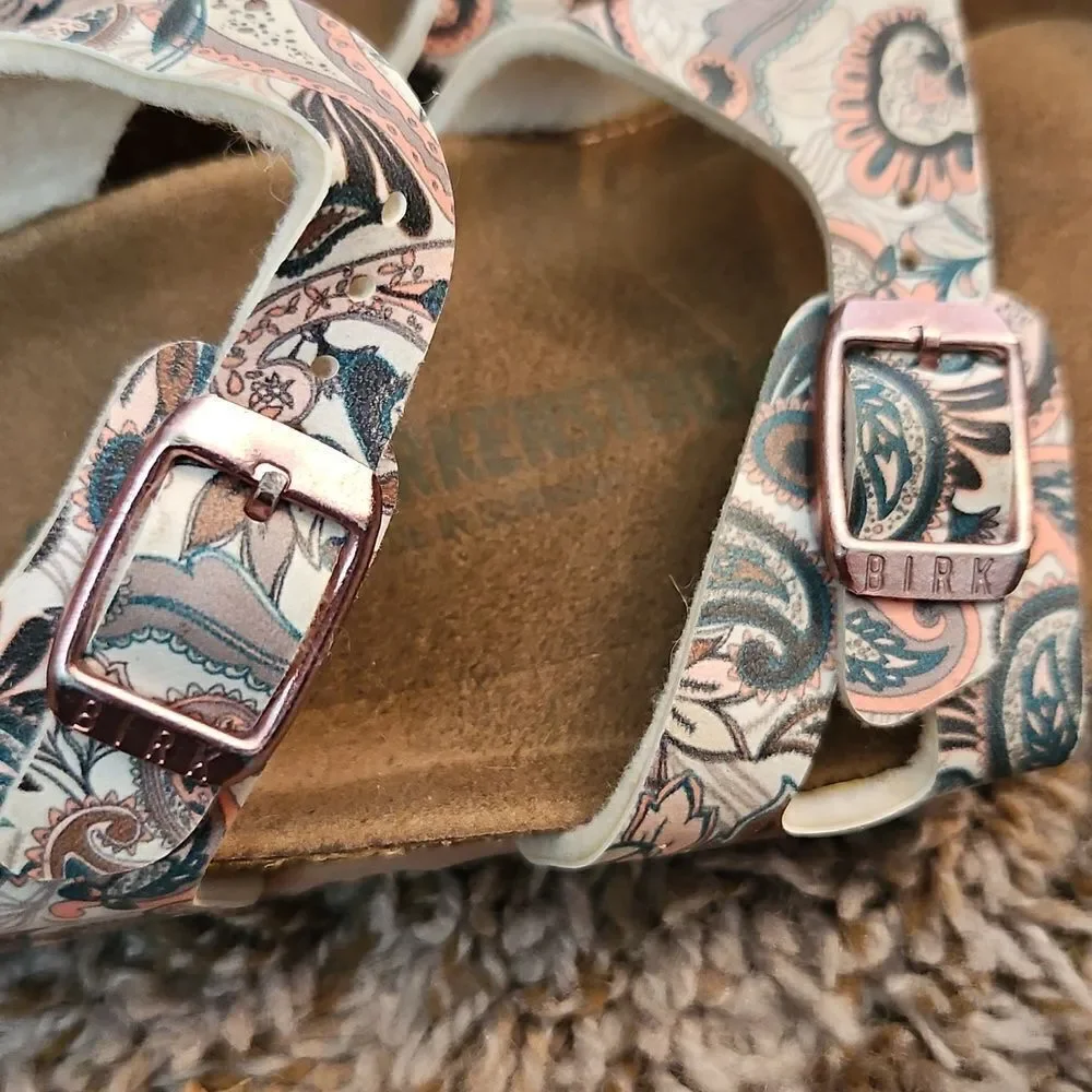 Birkenstock Pink Paisley Vegan Sandals Size 26